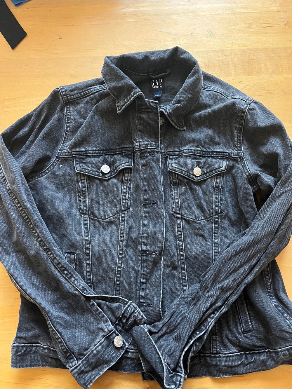Gap Classic Icon Denim Jacket in Black, Large